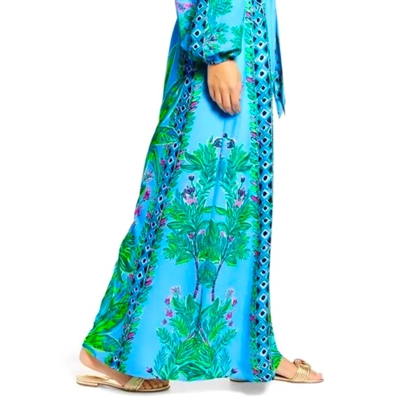 NWT LILLY PULITZER 2,4 CHYANNA PORTO BLUE BAMBOO FOREST New in original package - Picture 7 of 9